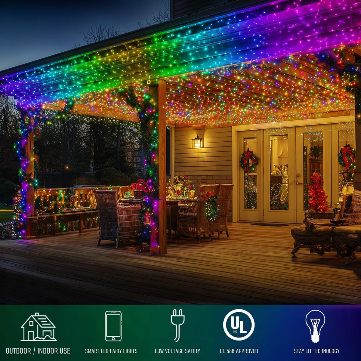 TW SHINE Smart Christmas Lights, 300 LED 98.5FT Color Changing Halloween Stri...