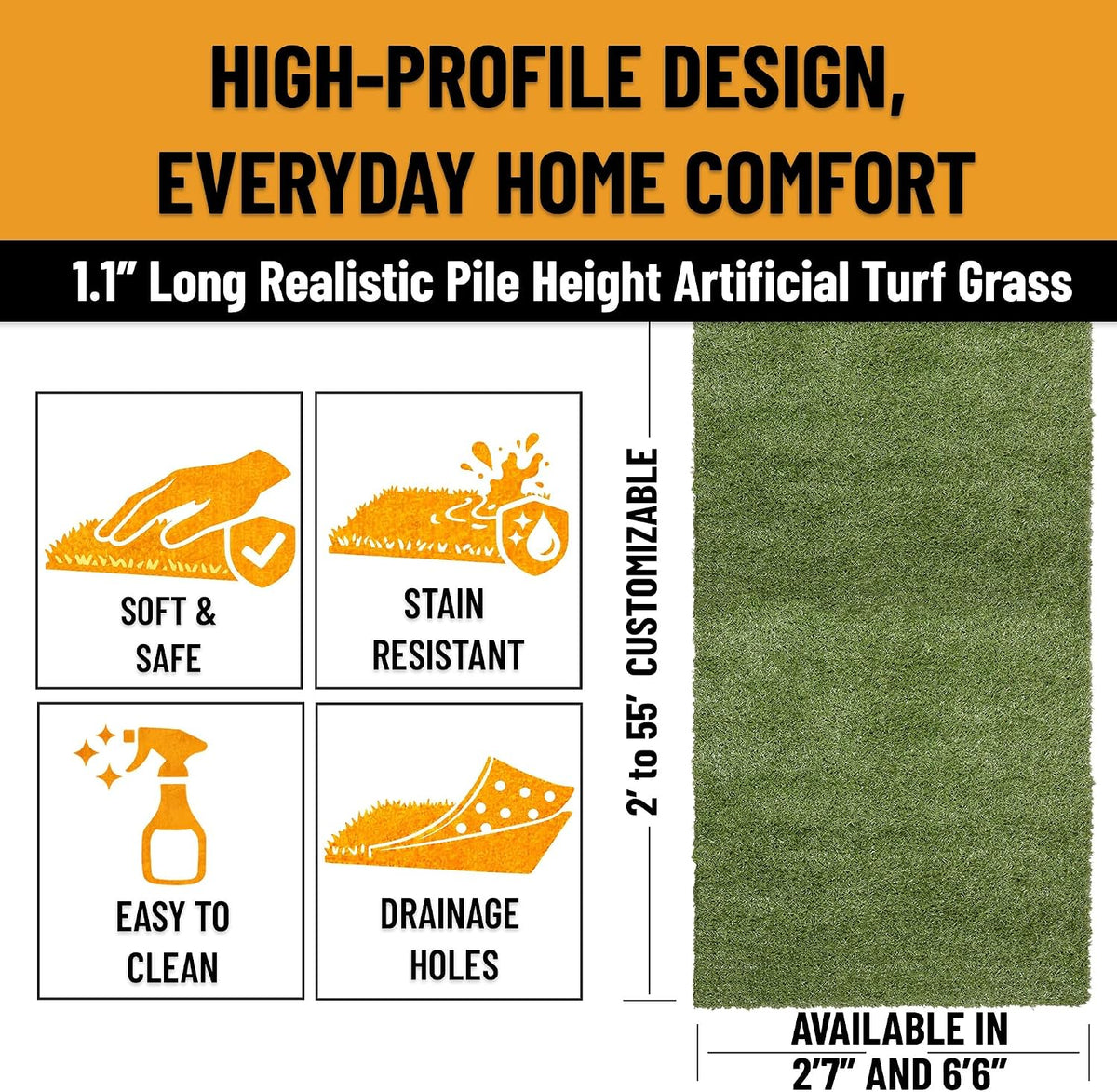Ottomanson Artificial Grass Runner Natural 31" x 20'