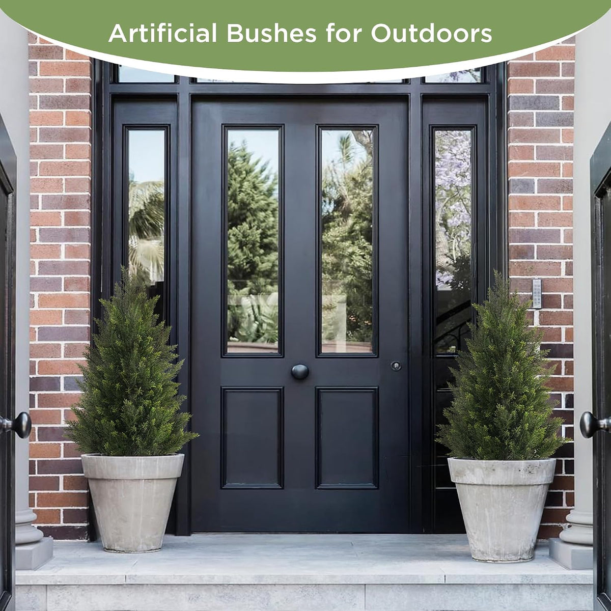 Vitalismo 3FT UV-Resistant Artificial Cedar Trees for Front Porch Set of 2