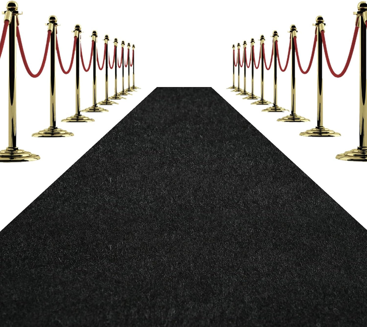Extra Thick Black Carpet Runner 3x10 ft,Non-Slip TPR Rubber Backing 450 GSM N...