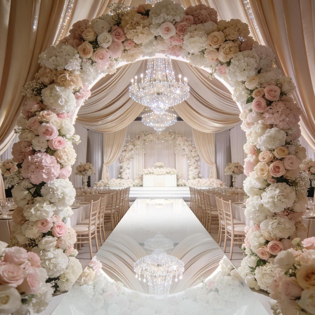 3.3x32.8ft Mirror Rug Aisle Runner for Wedding,Double Sided Bright Reflective...
