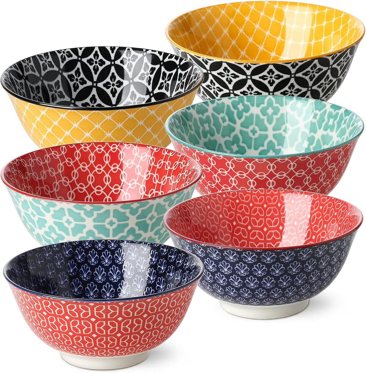 DOWAN Soup Bowls Set of 6, Cereal Bowls for Kitchen, 23 OZ Large Ceramic Bowl...