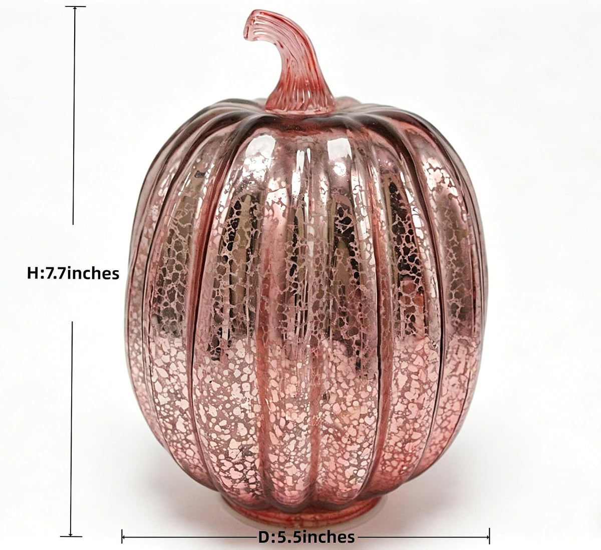 Fall Decorations for Home,Mercury Glass Pumpkin Lights with Timer(Rosegold)