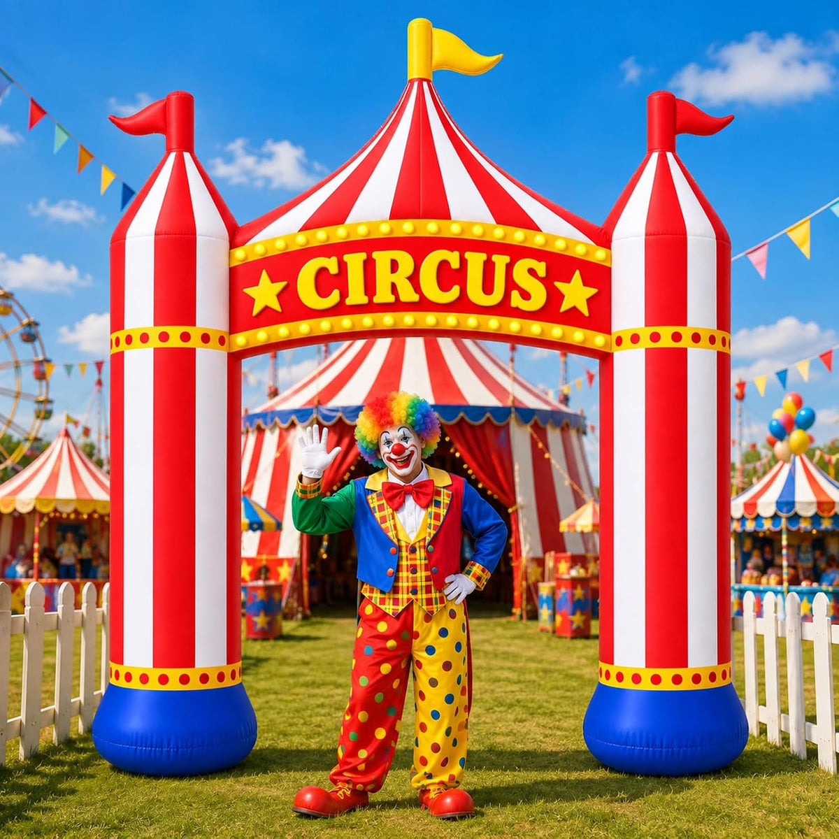 11FT Inflatable Arch Circus Tent, Carnival Party Decorations Outdoor