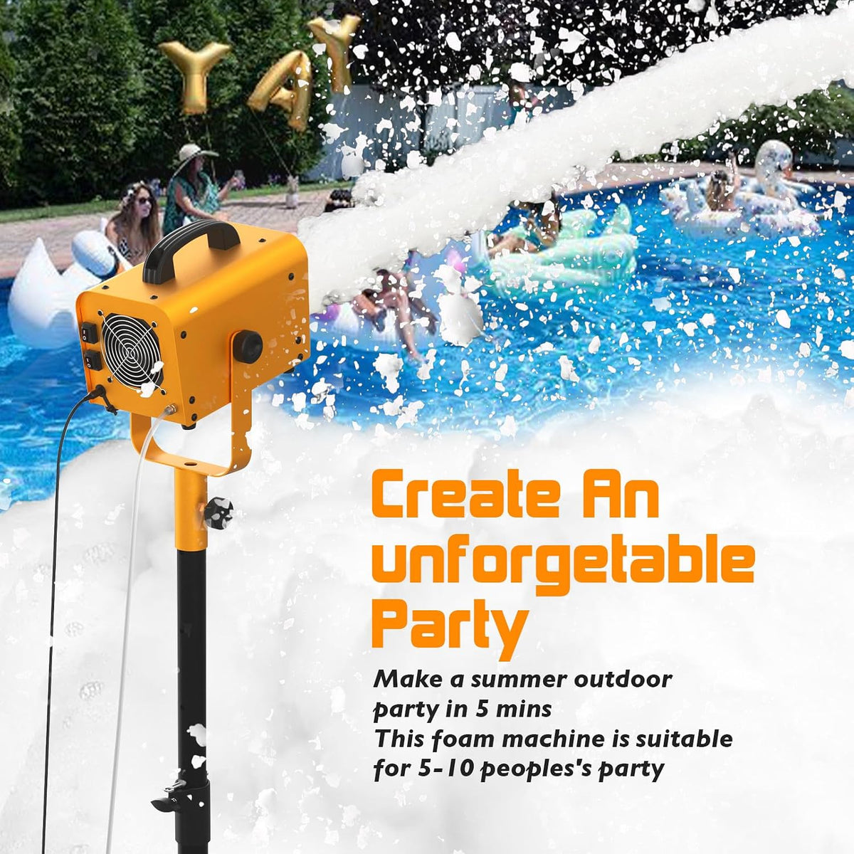 Foam Machine for Party, 1000W Foam Party Machine With Water Pump