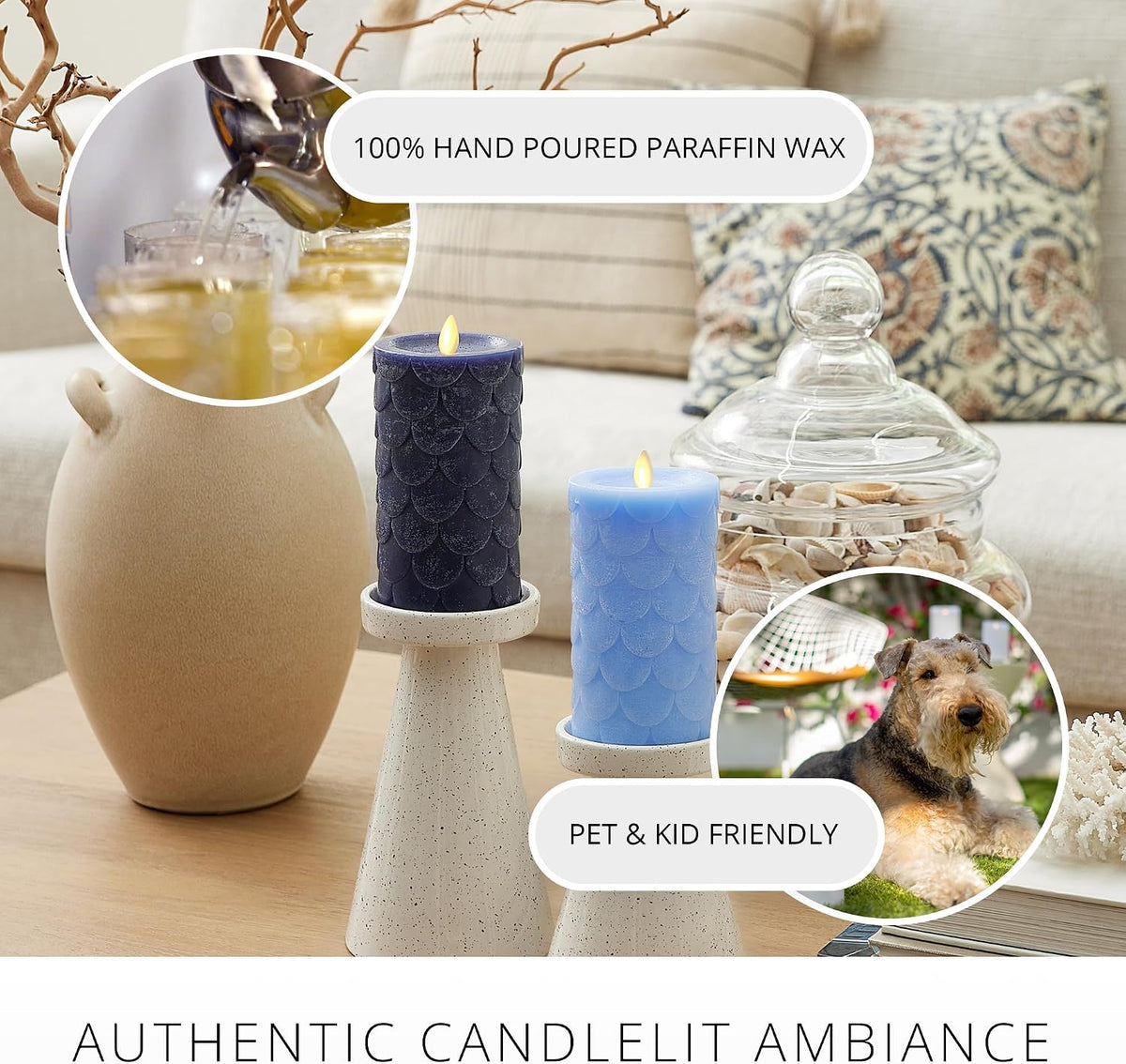 Luminara - Flameless Flickering Real Wax Moving Flame Battery Operated Unscen...