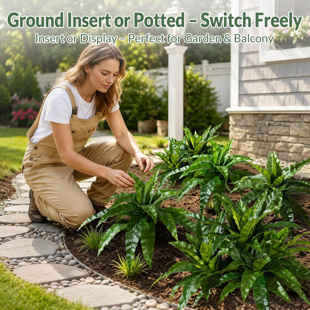 4 Pcs Artificial Greenery Stems Fake Bird Nest Fern Faux Branches Artificial ...