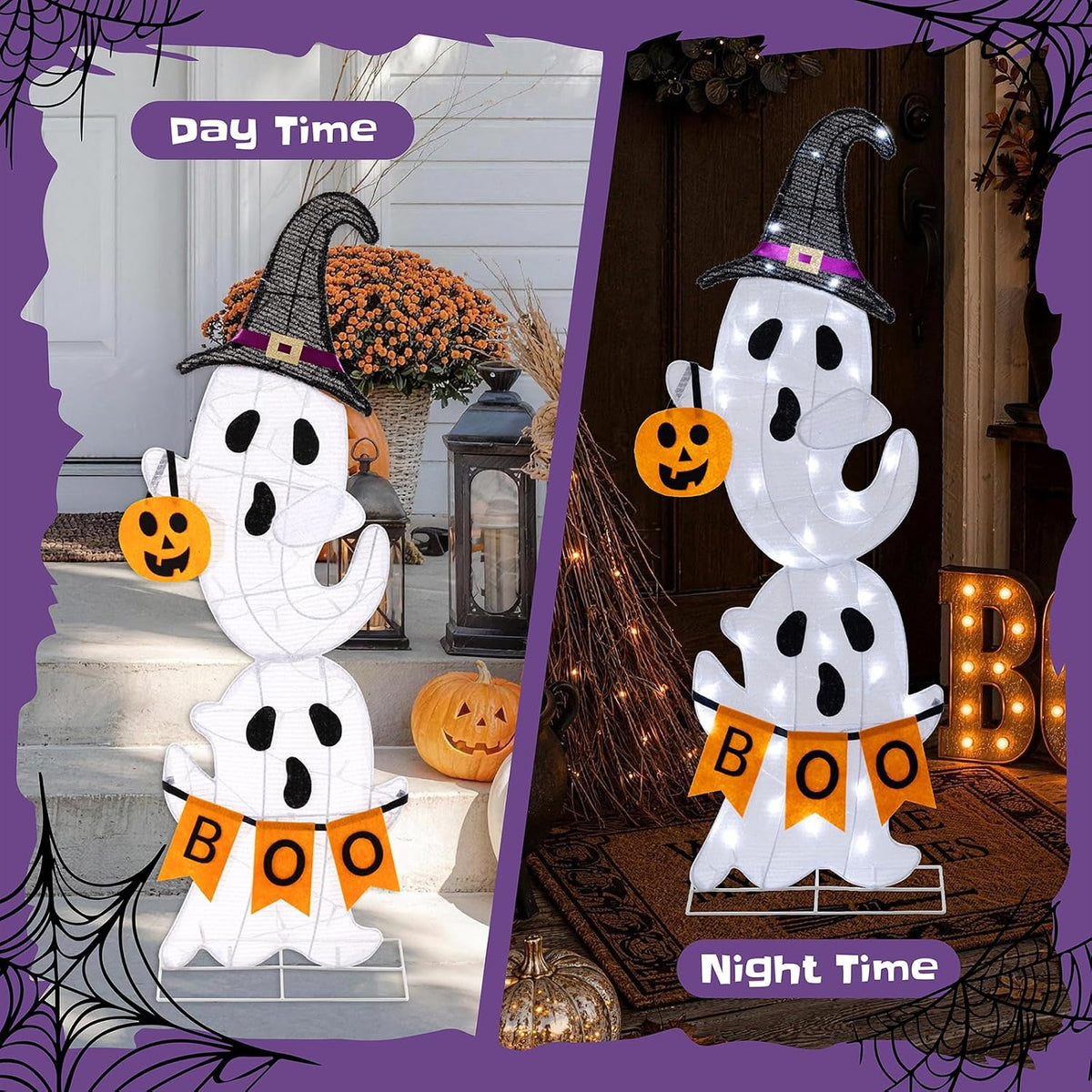 36" Lighted Halloween Ghost Decorations with 35 LED