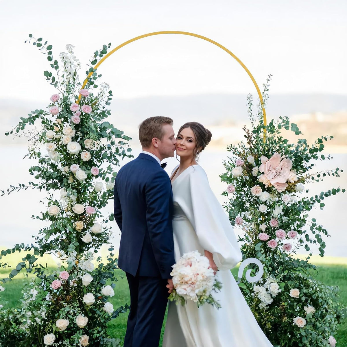 7.2FT Arch Backdrop Stand,Balloon Arch Stand Wedding Back Drop Arch Stand