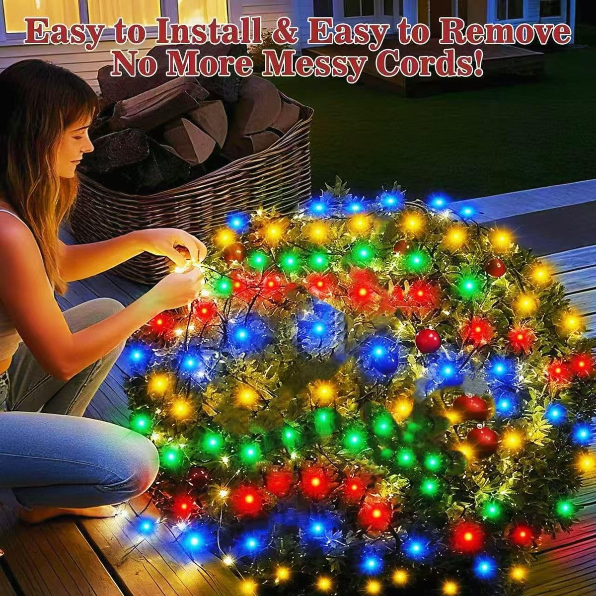 HYH Christmas Net Bush Lights 360 LED 12FTx5FT Multicolored Outdoor Mesh
