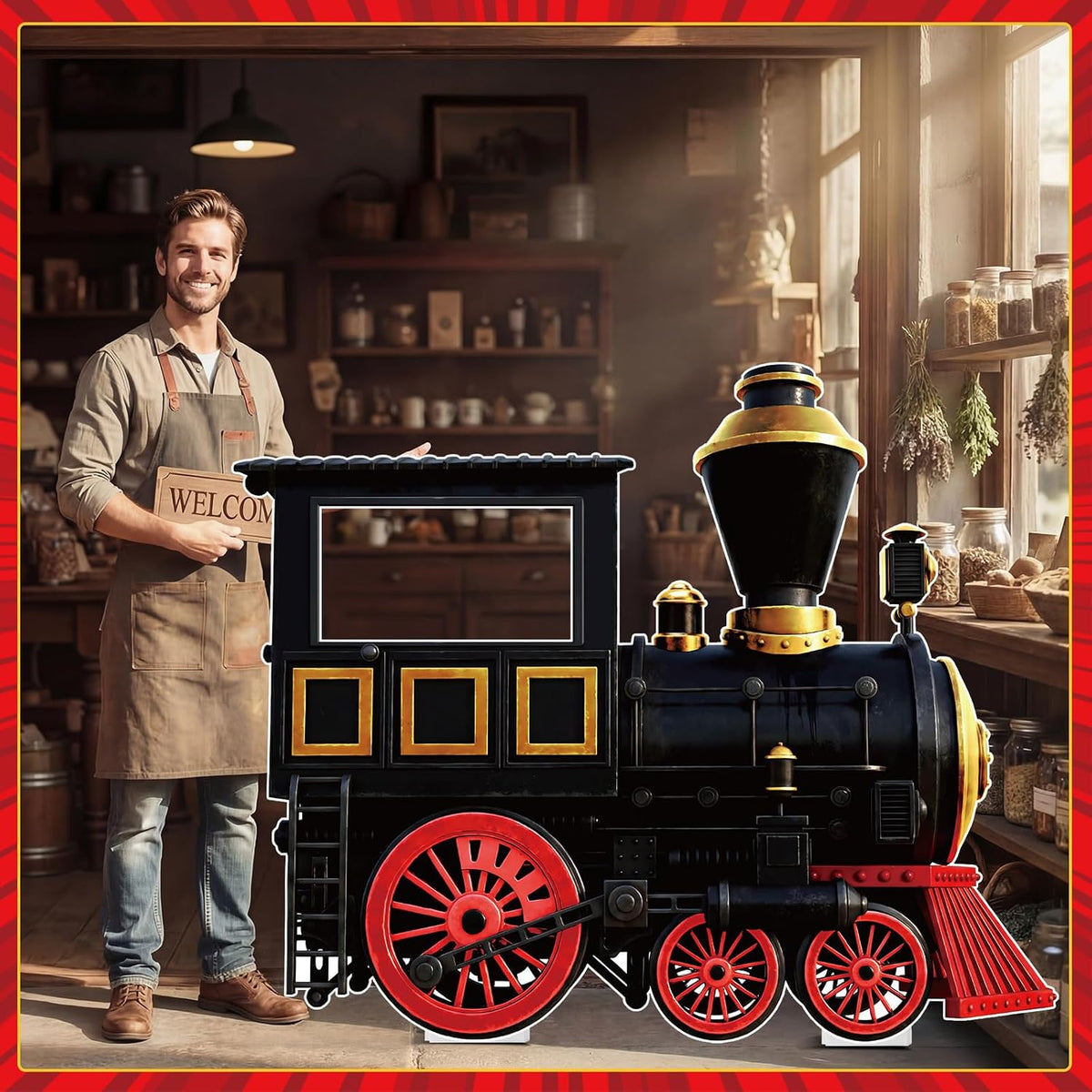 Capoda Life Size Cardboard Cutout Standee 43x59 in, Kt Foam Board Locomotive ...