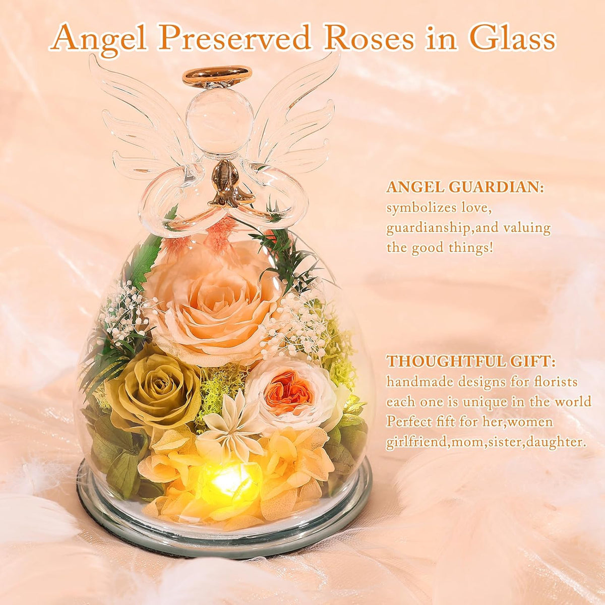 Gifts for Mom Birthday Gifts for Women Preserved Rose Forever Flower in Glass...