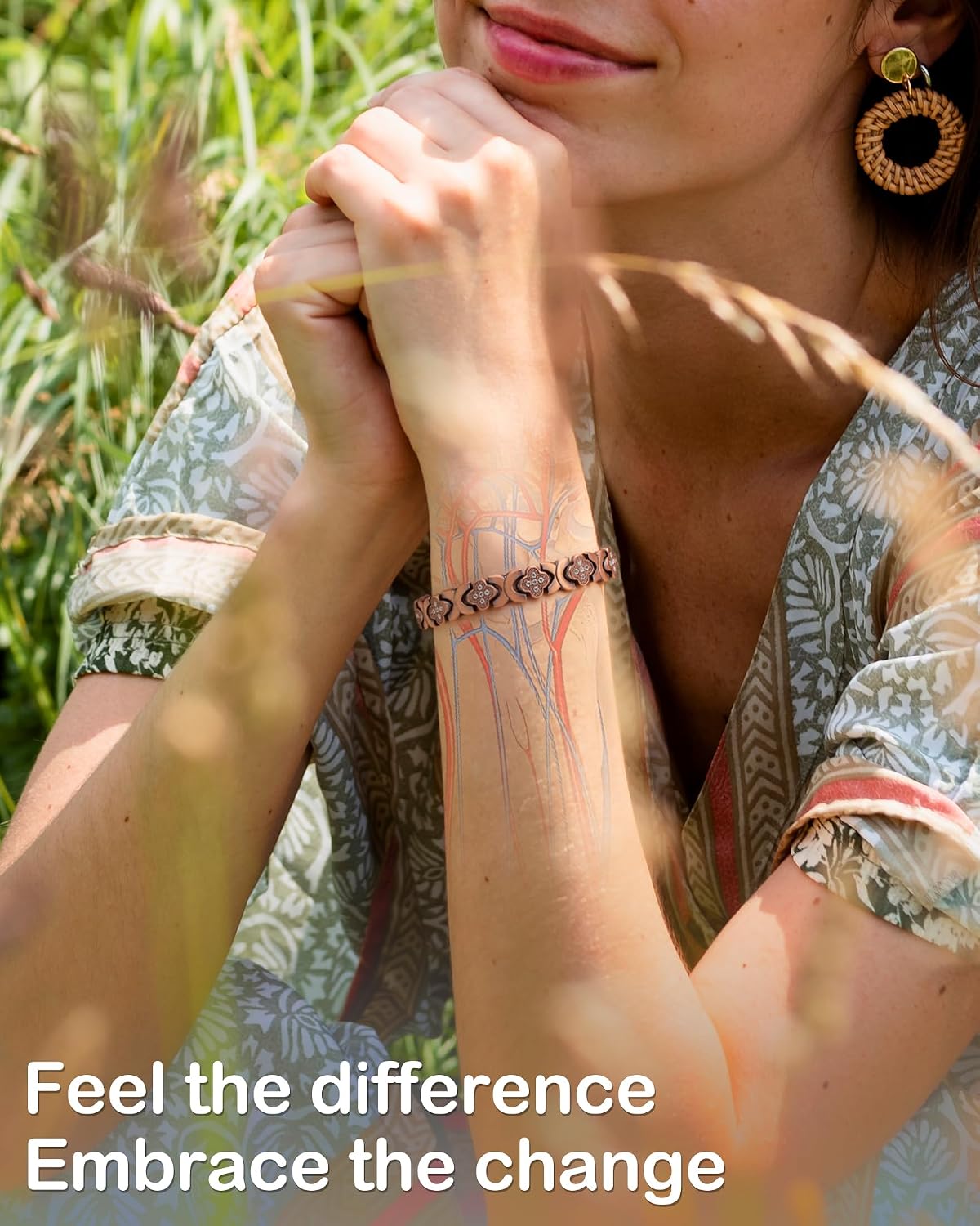 Feraco Pure Copper Bracelets for Women, Ultra Strength Magnetic Bracelet