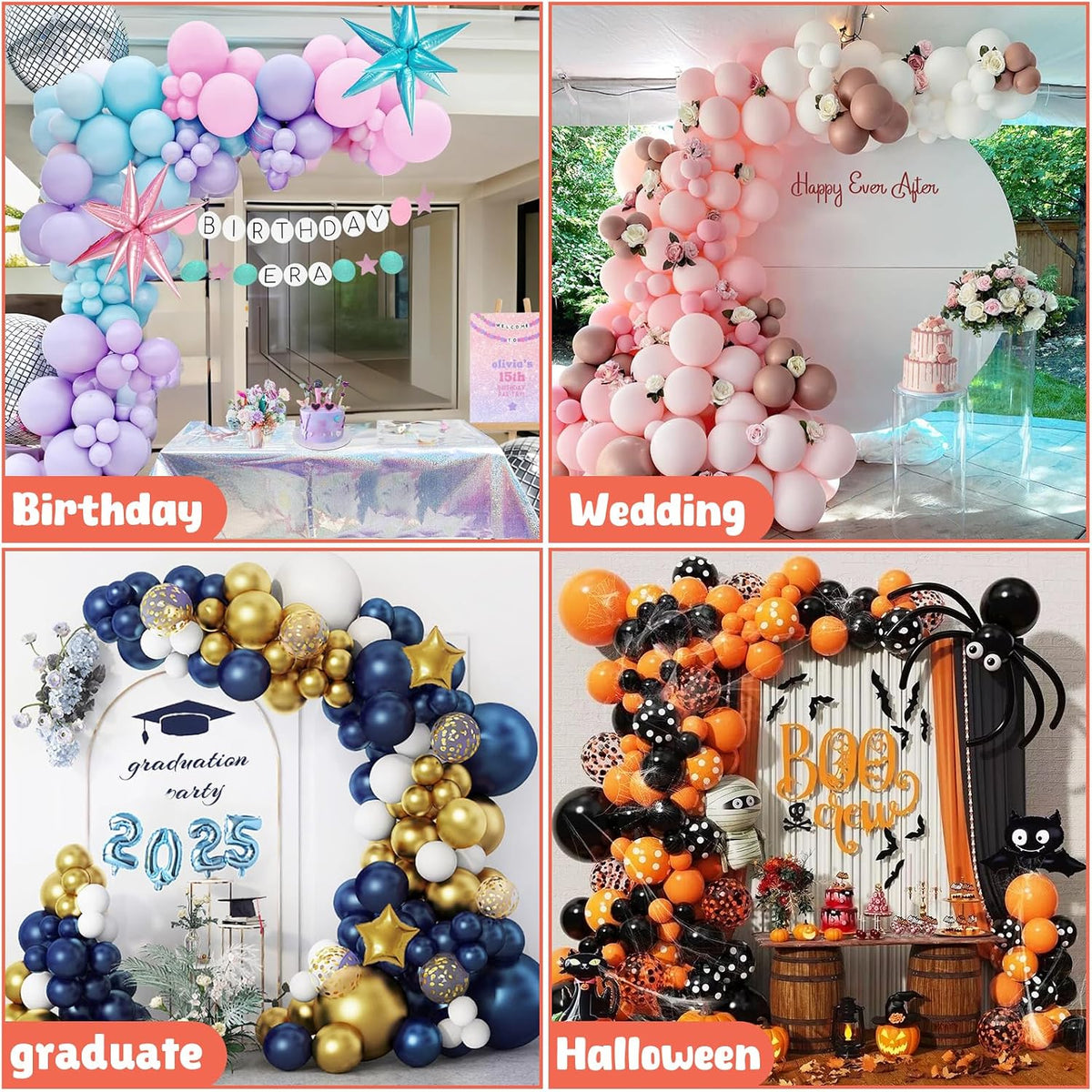 Half Balloon Arch Stand with Base 8.2FT & 6FT, Balloon Stands for Floor