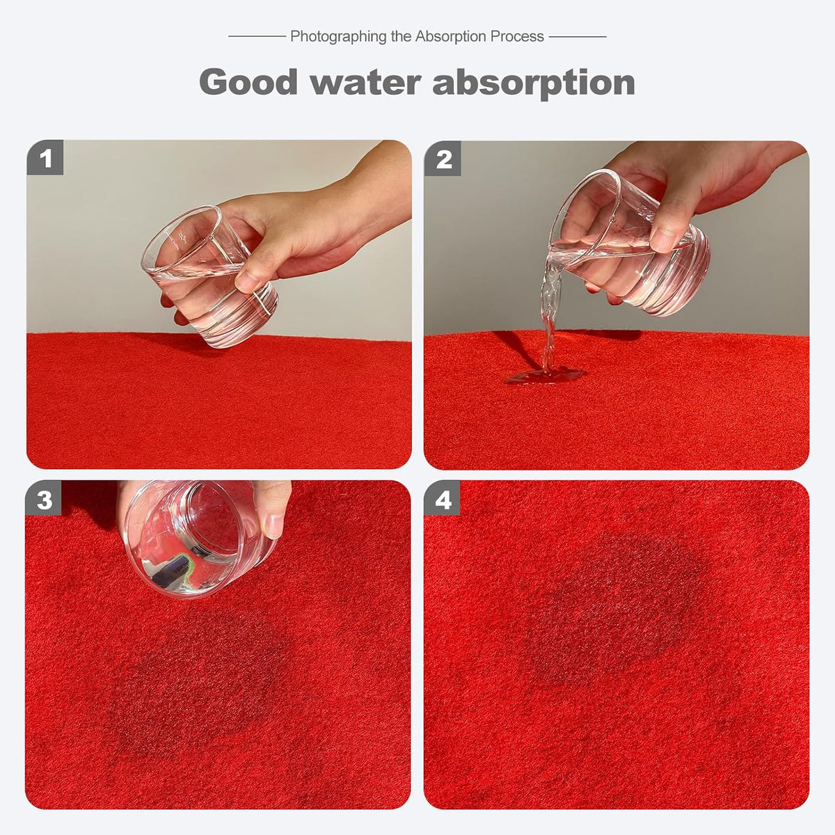 Extra Thick 3x10Ft Red Carpet Runner for Party, Non-Slip TPR Backing Aisle Ru...