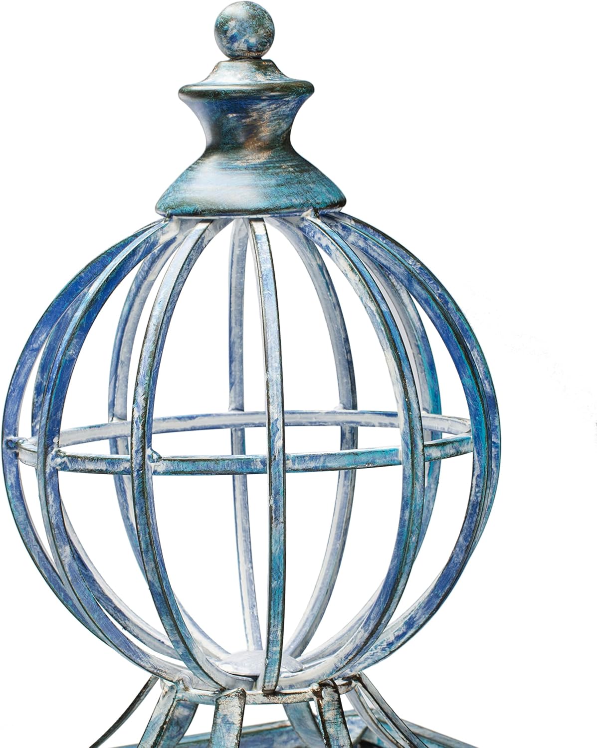 SAFAVIEH Outdoor Beatrix Metal Garden Arbor, 107.8" Mossy Blue PAT5012C