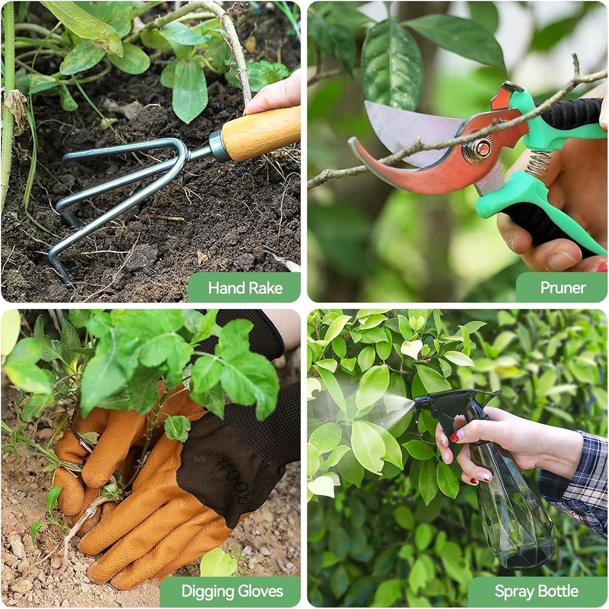 Grenebo Heavy Duty Gardening Tools with Handbag, Gardening Gifts for Women