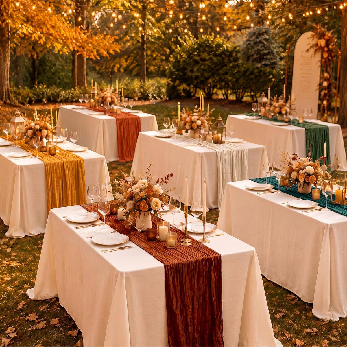 12 Pack Fall Thanksgiving Cheesecloth Table Runner 35" x 72"