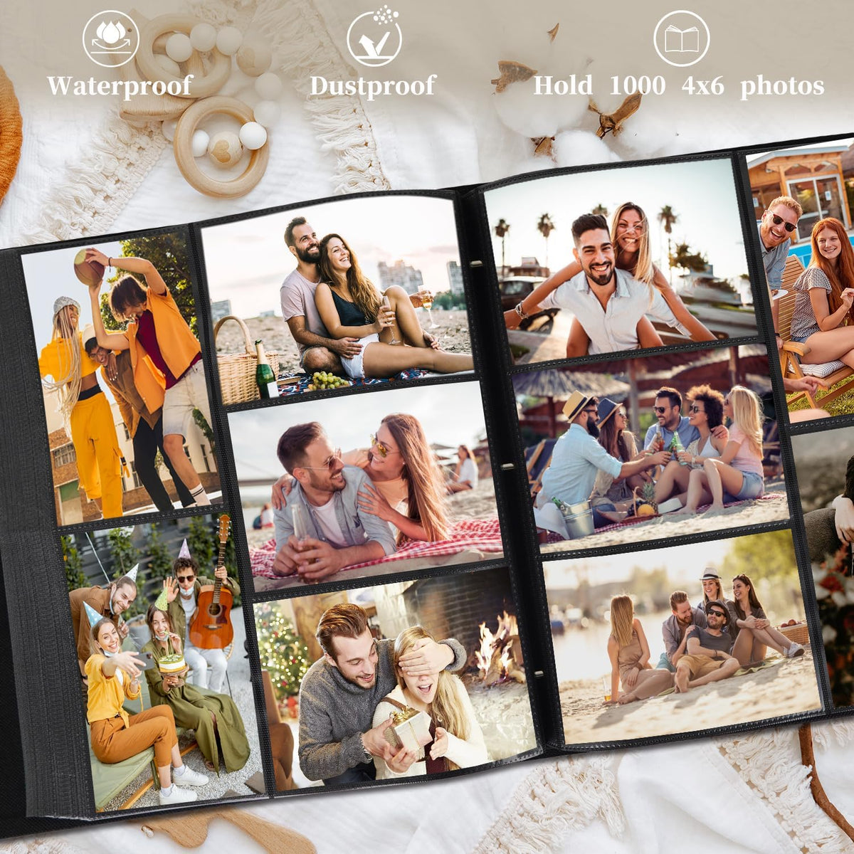 Artmag Fabric Photo Album 4x6 1000 Large Capacity for Family Wedding Annivers...