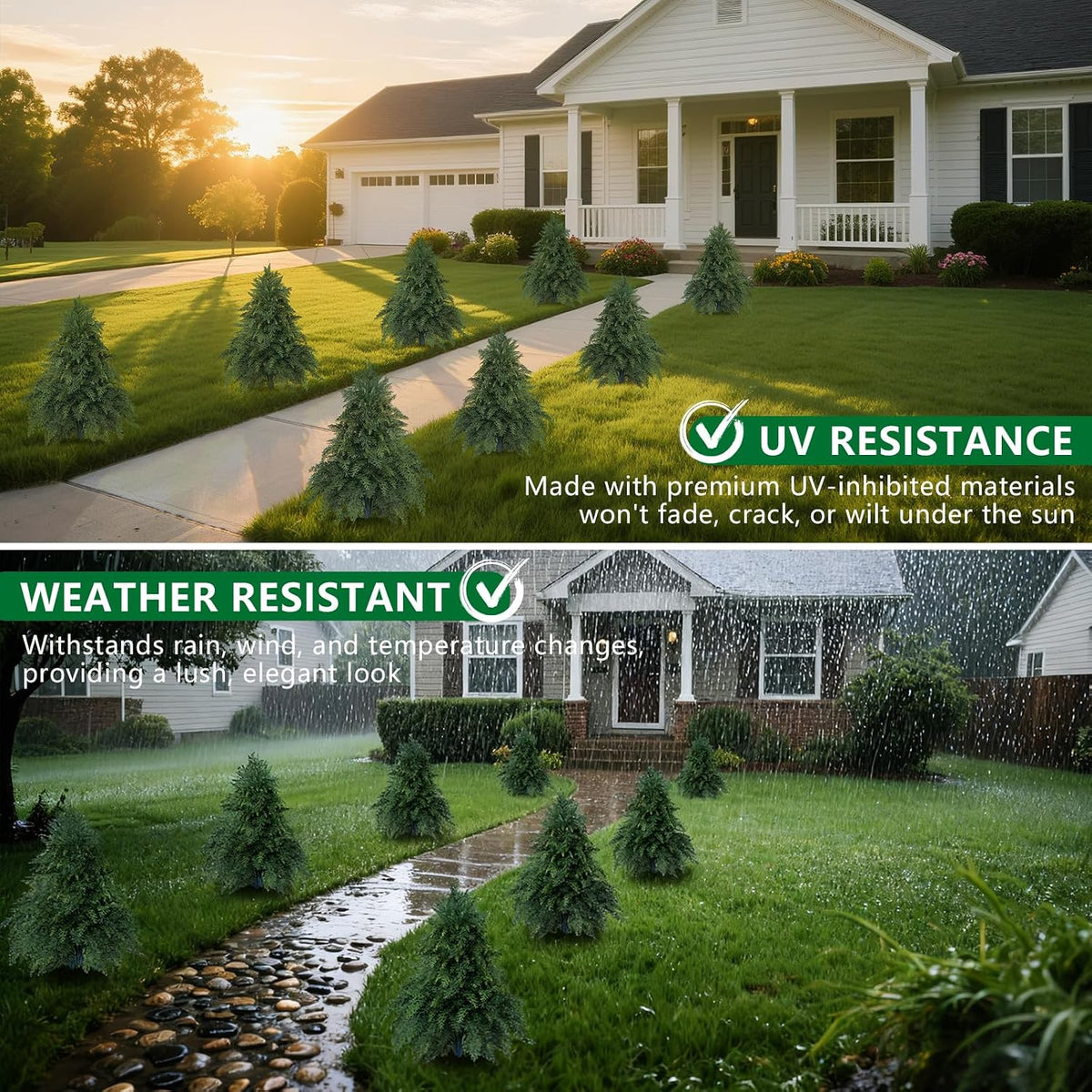 Grooy Set of 2 Artificial Topiary Cedar Trees with Ground Spike