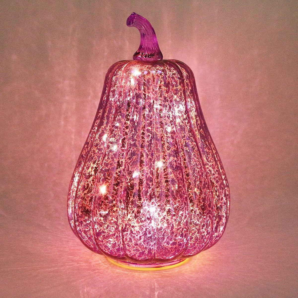 Fall Decorations for Home,Mercury Glass Pumpkin Lights with Timer(Purple)