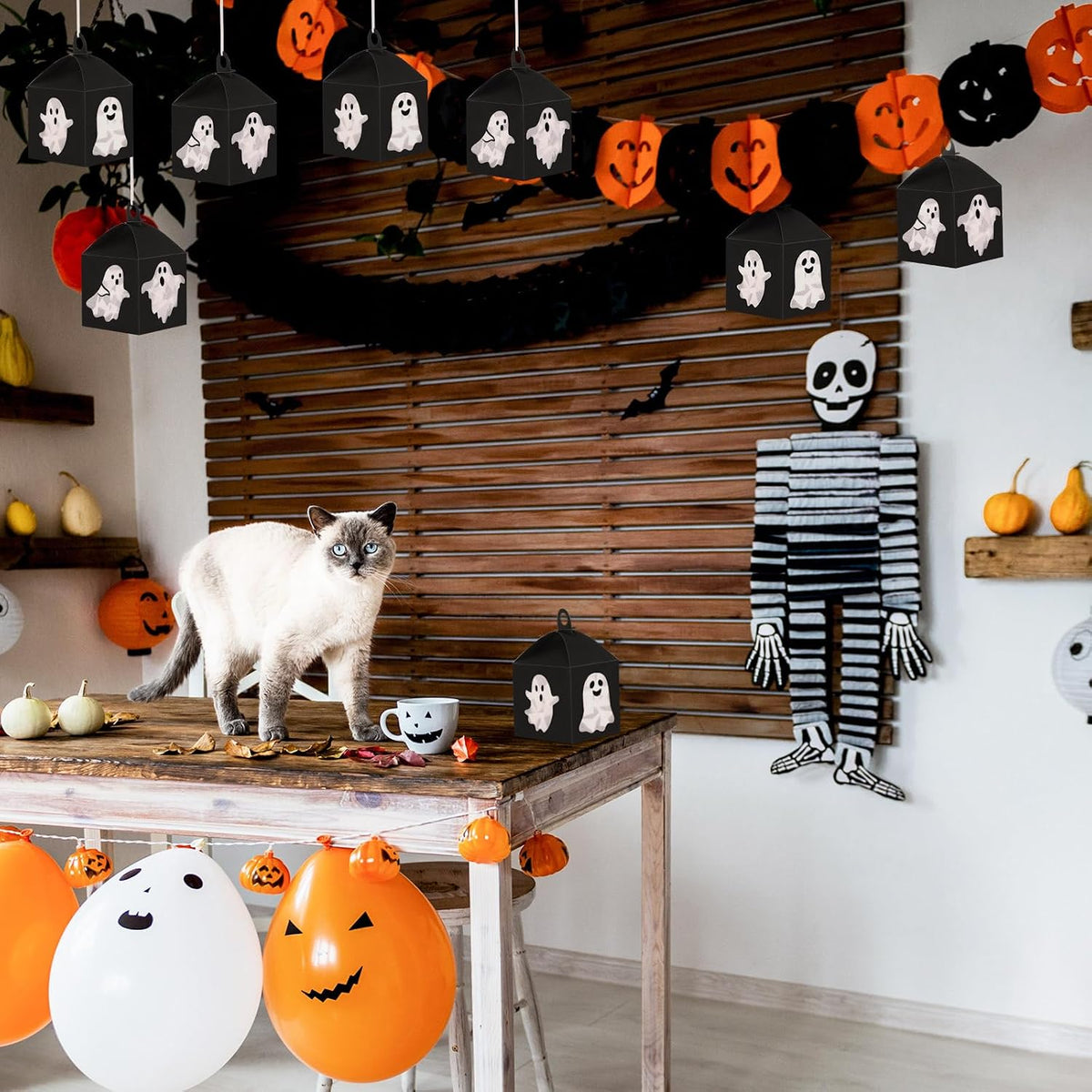 VIHOSE 16 Sets Halloween Ghost Tissue Paper Lanterns Craft Kits