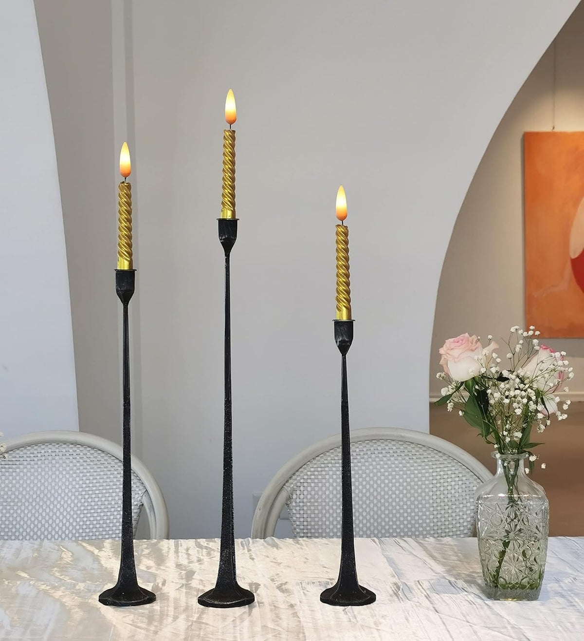 Iron Taper Candle Holder - Decorative Candle Stand - Candlestick Holder for W...