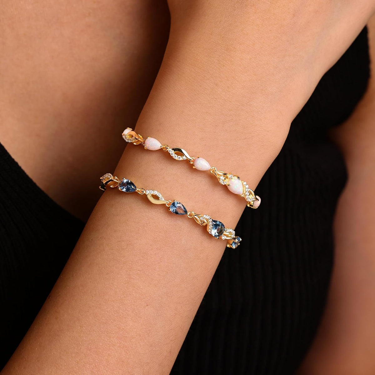 FANCIME Birthstone Adjustable Tennis Bracelet for Women