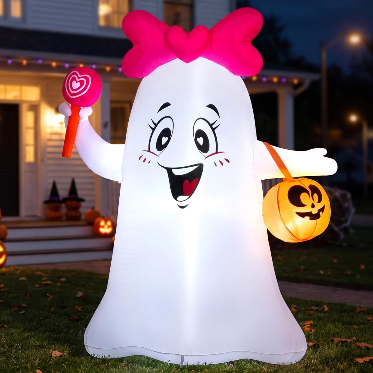 Joiedomi 5FT Halloween Inflatables Ghost Decoration, Cute Halloween Decoratio...