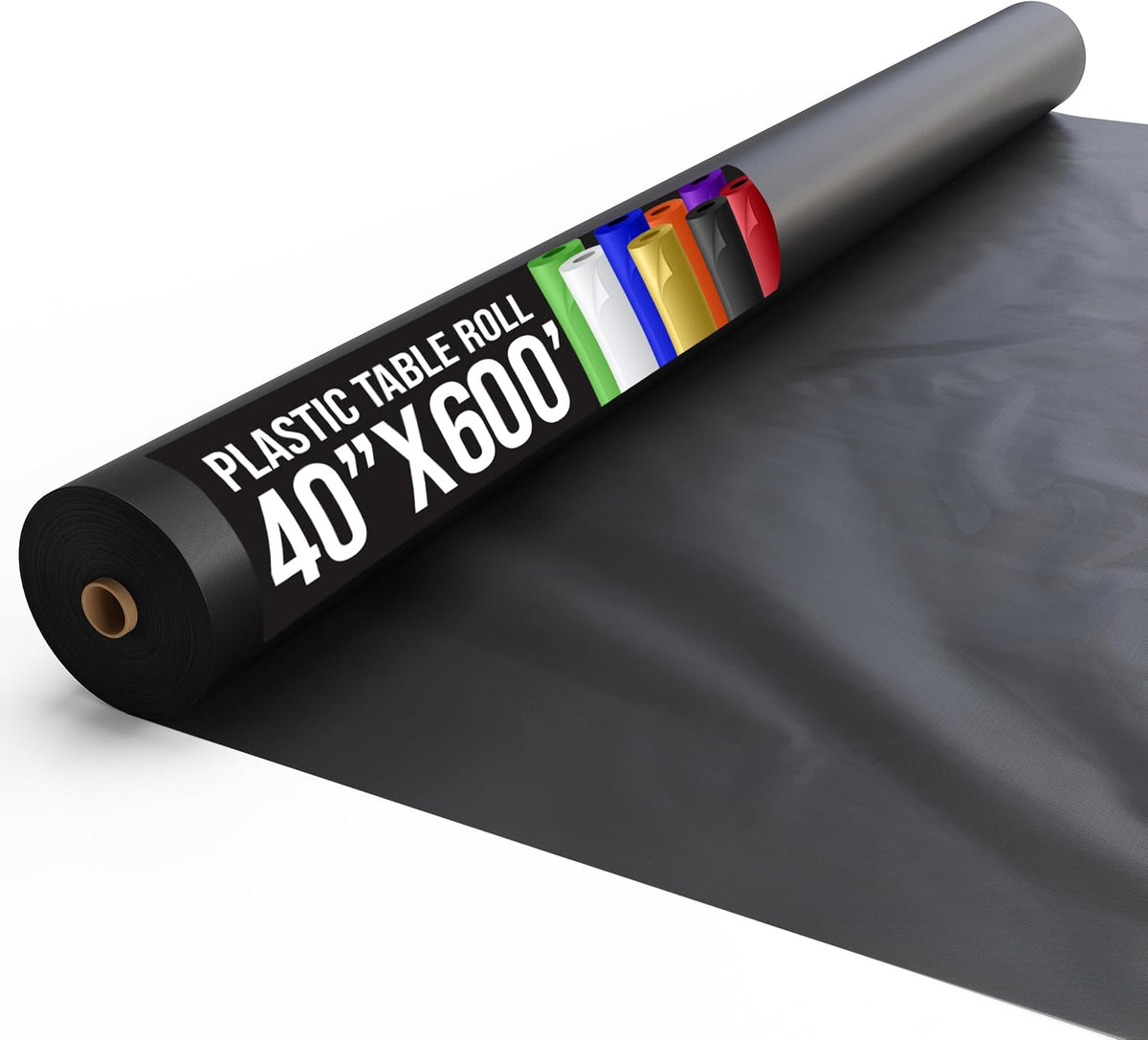 Exquisite Black Plastic Table Cover Roll 40" X 600' Table Cloth Plas...