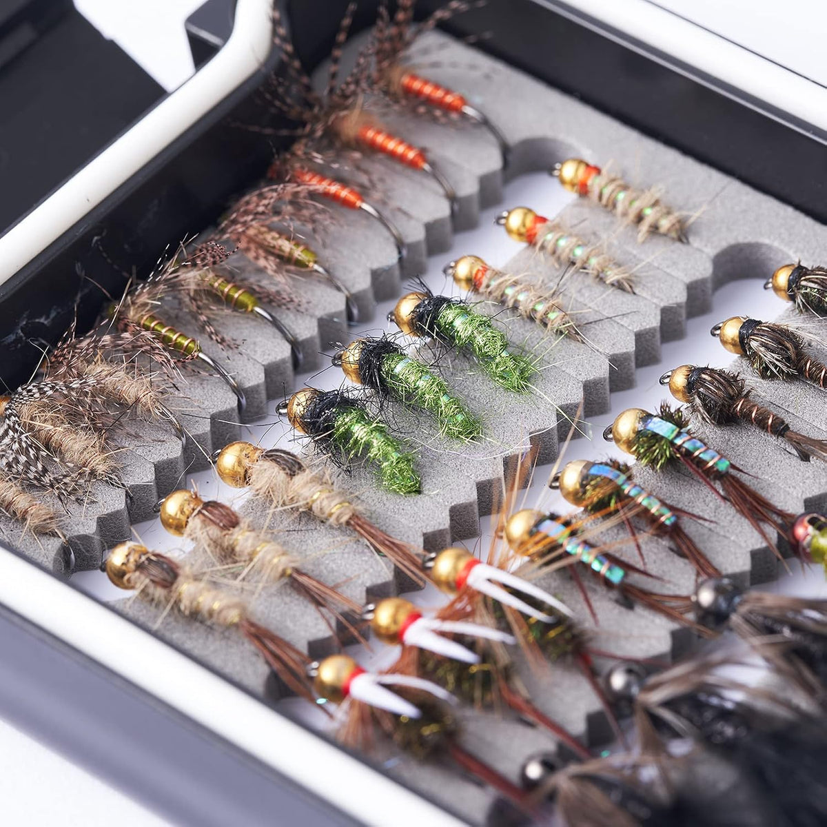BASSDASH Fly Fishing Flies Kit Fly Assortment Trout Bass Fishing with Fly Box...