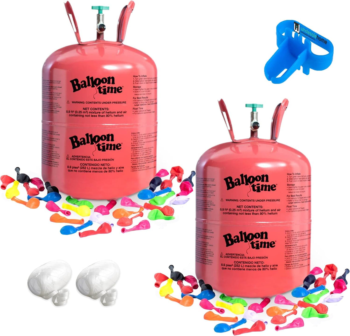 Helium Tank for Balloons At Home, 14.9 Cu Ft Helium Balloon Pump Kit with 50 ...
