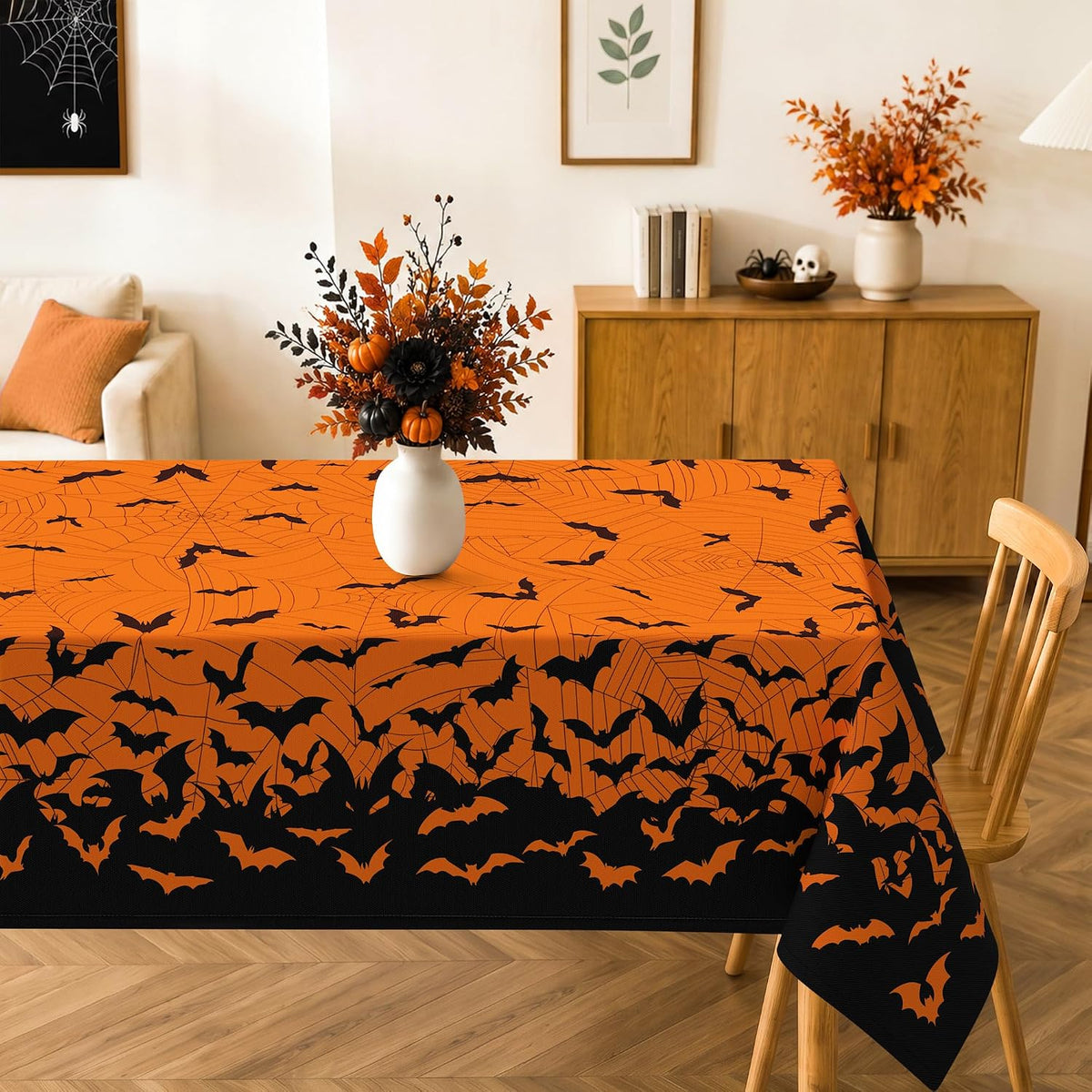 Halloween Bats Rectangle Tablecloth for Dining Decor 60" x 120"