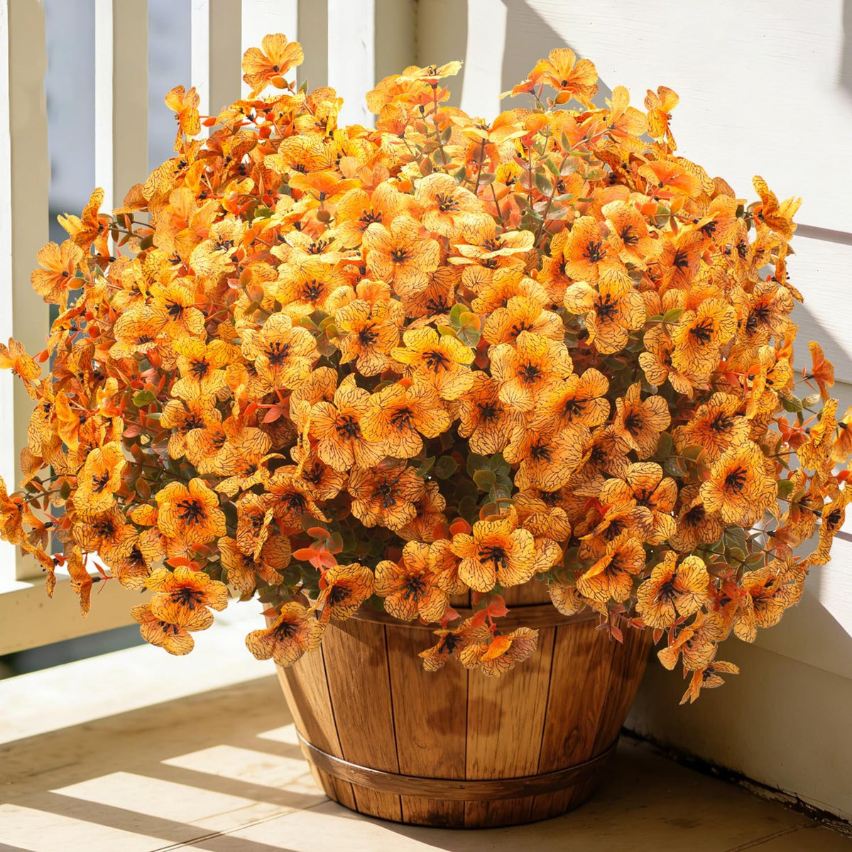 Grunyia 20 Bundles UV Resistant Artificial Fall Flowers for Outdoors (Fall Or...