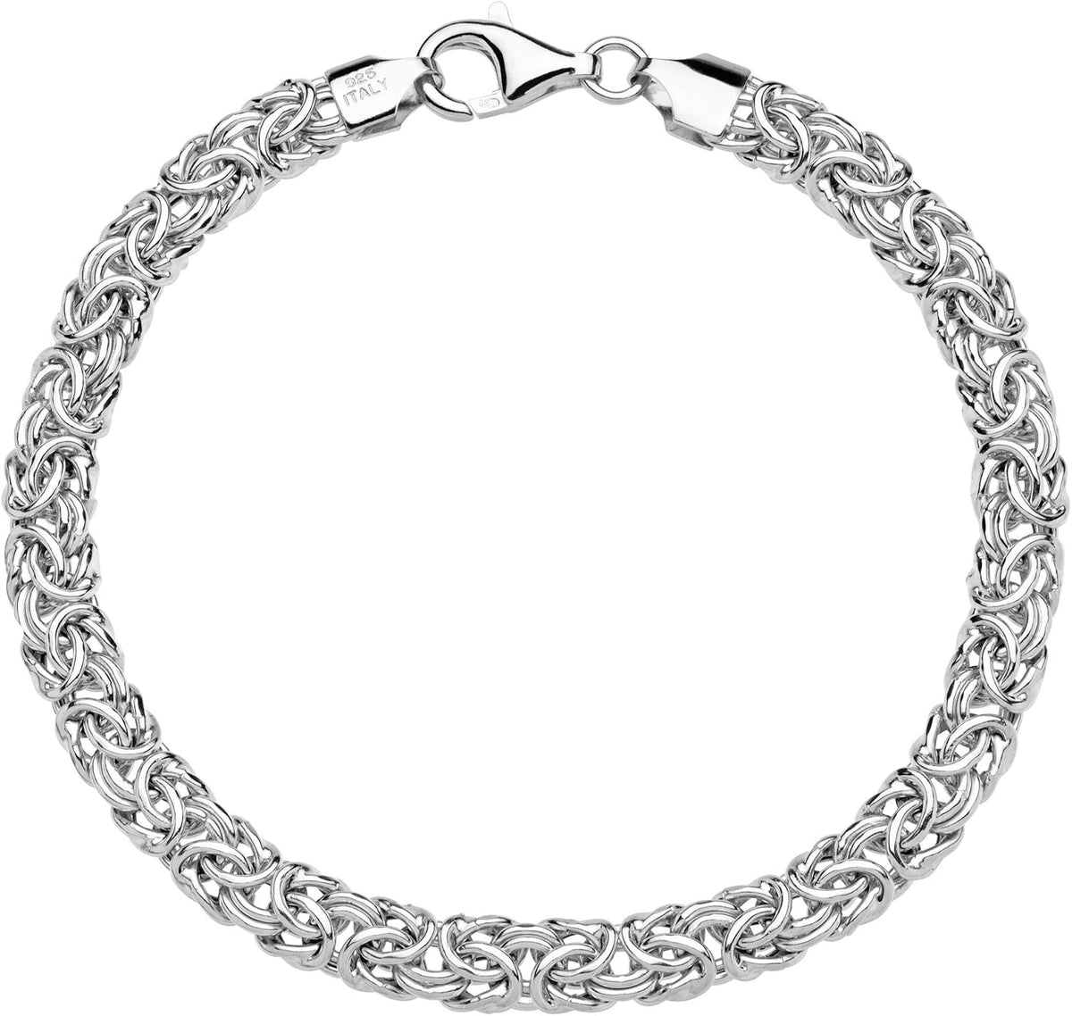Miabella Italian 925 Sterling Silver Byzantine Bracelet for Women