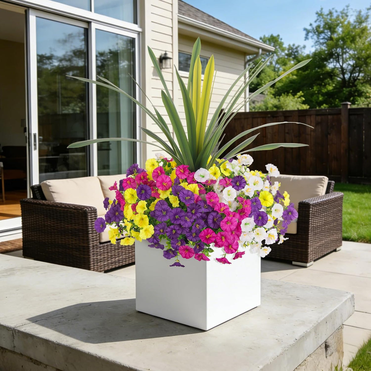 INXUGAO Artificial Flowers for Outdoors Fake Plants UV Resistant Outside