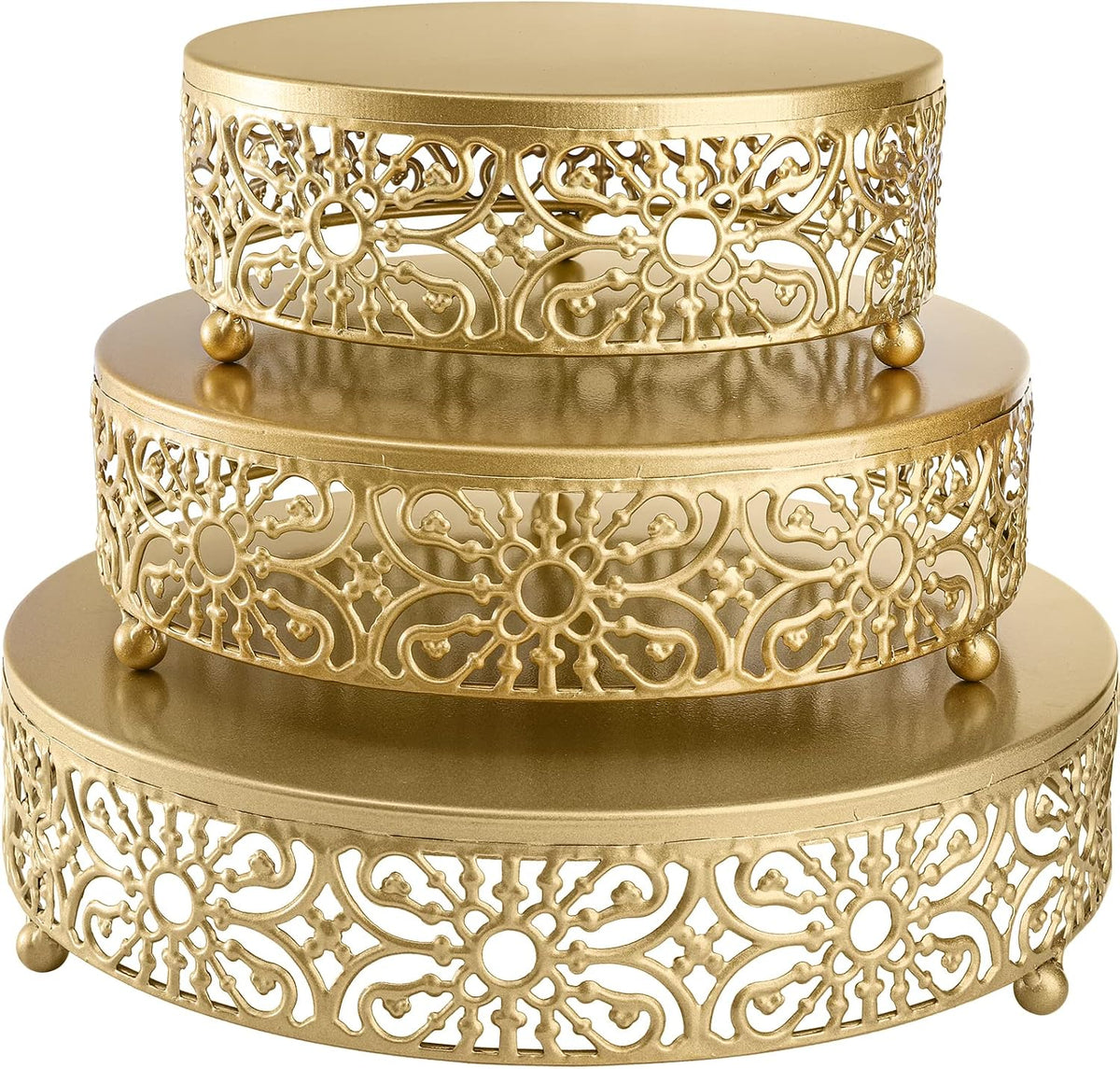 Hedume 3 Pack Cake Stand, Round Metal Cake Stands, 8" 10" 12" ...