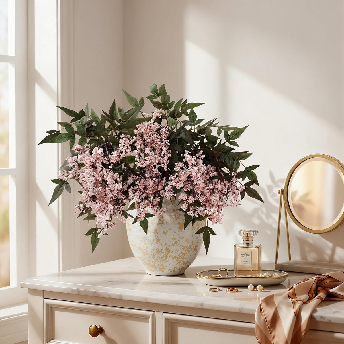 Fake Flowers 3 Pcs 35 Inch Greenery Stems Branches for Vase Floral Stems Real...