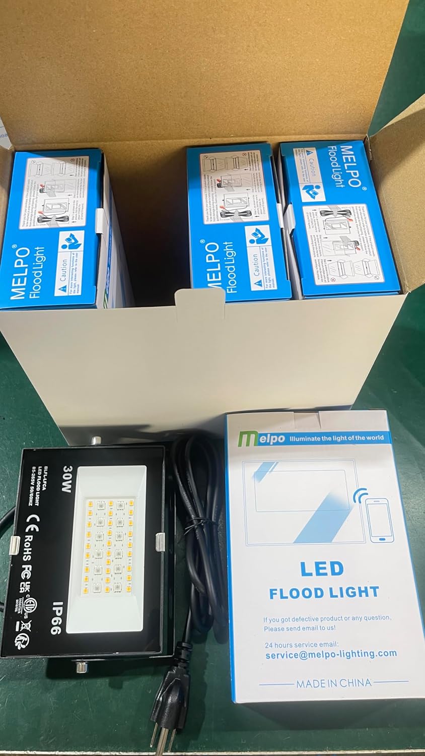 MELPO LED Flood Light Outdoor 30W, 300W Equivalent RGB Landscape Lighting