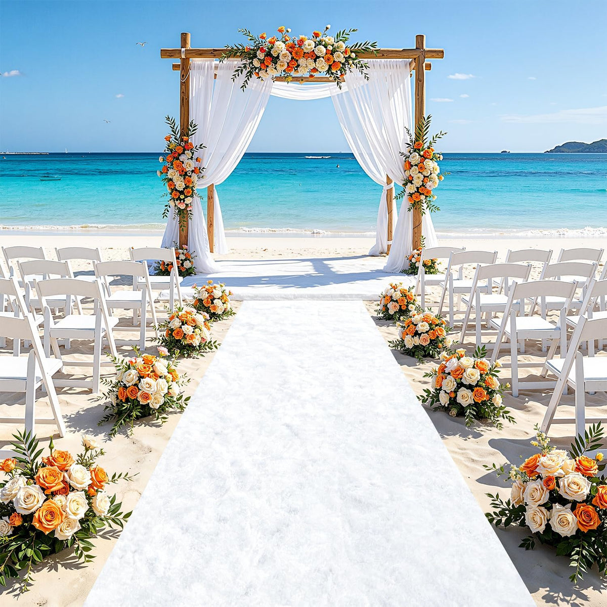 FUHSY White Aisle Runner Outdoor Aisle Runners for Weddings for Indoor Weddin...