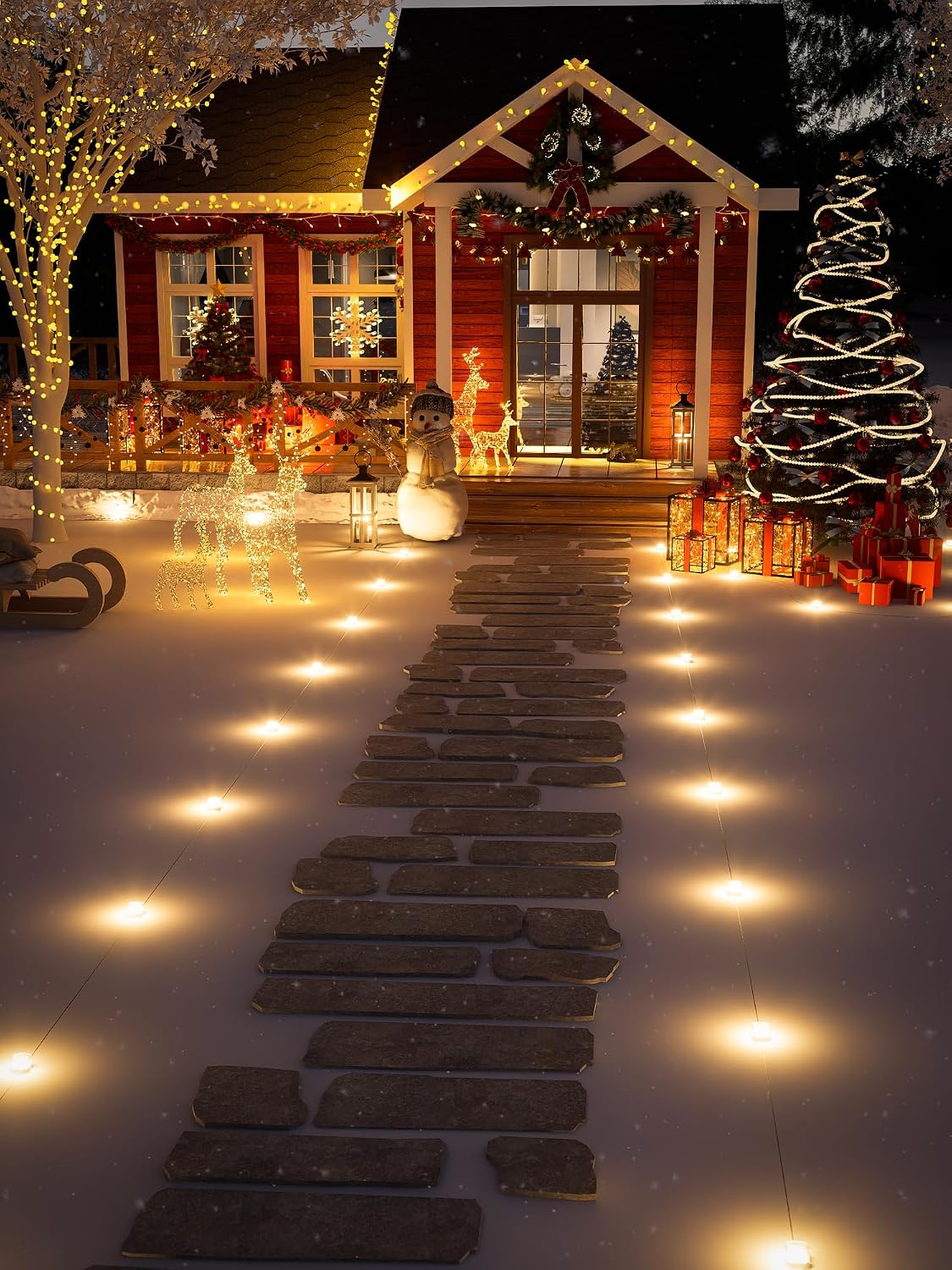 Brizled Halloween Lights Outdoor, 50ft Color Changing Smart Ground Lights