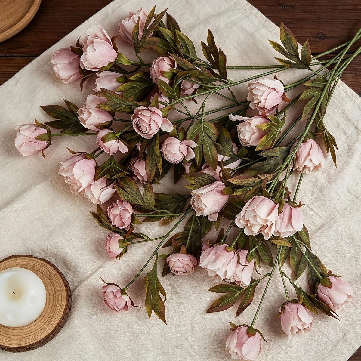 10 Pcs Peonies Artificial Flowers,Faux Flowers For Vase Home Decor