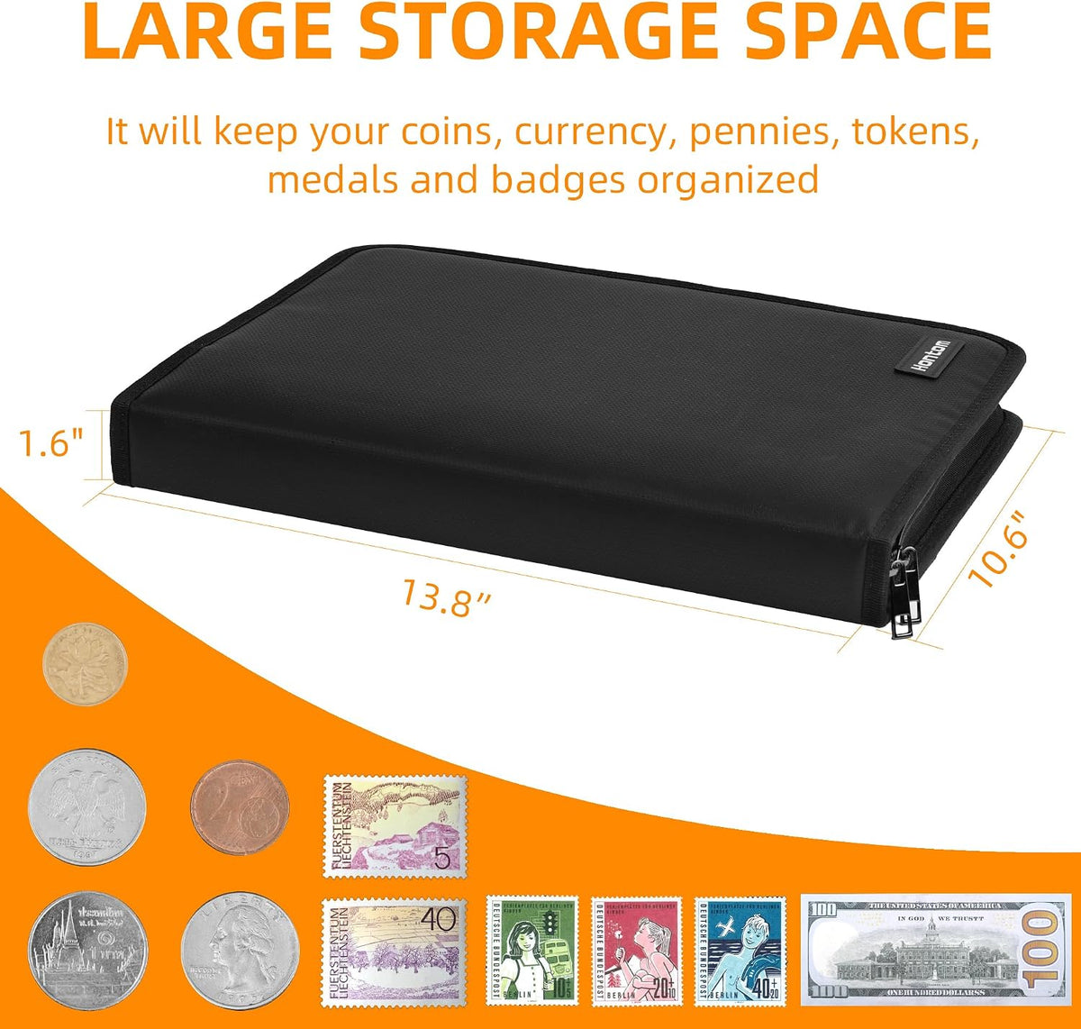 400-Pocket Fireproof Coin Collection Book & 36 Paper Money Organizer Binder