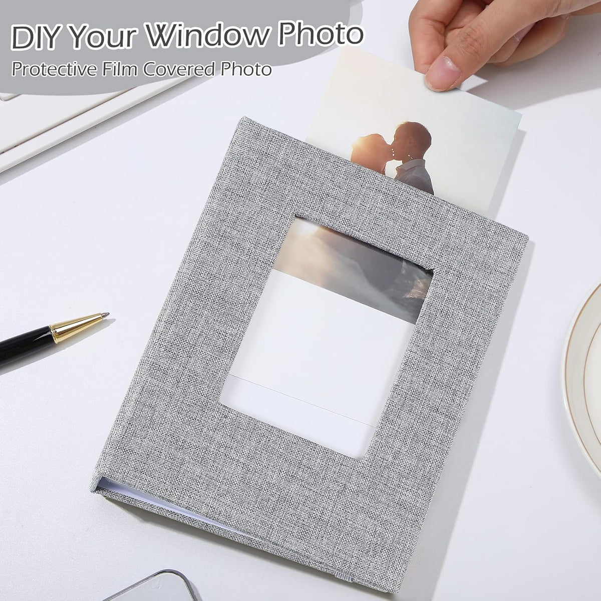 Tinlade 10 Pcs Small Photo Album 4 x 6 In Picture Album, Gray