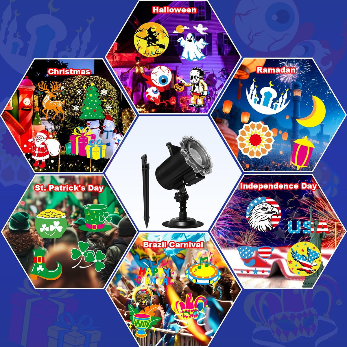 Halloween Christmas Projector Lights Outdoor, Holiday Decorations