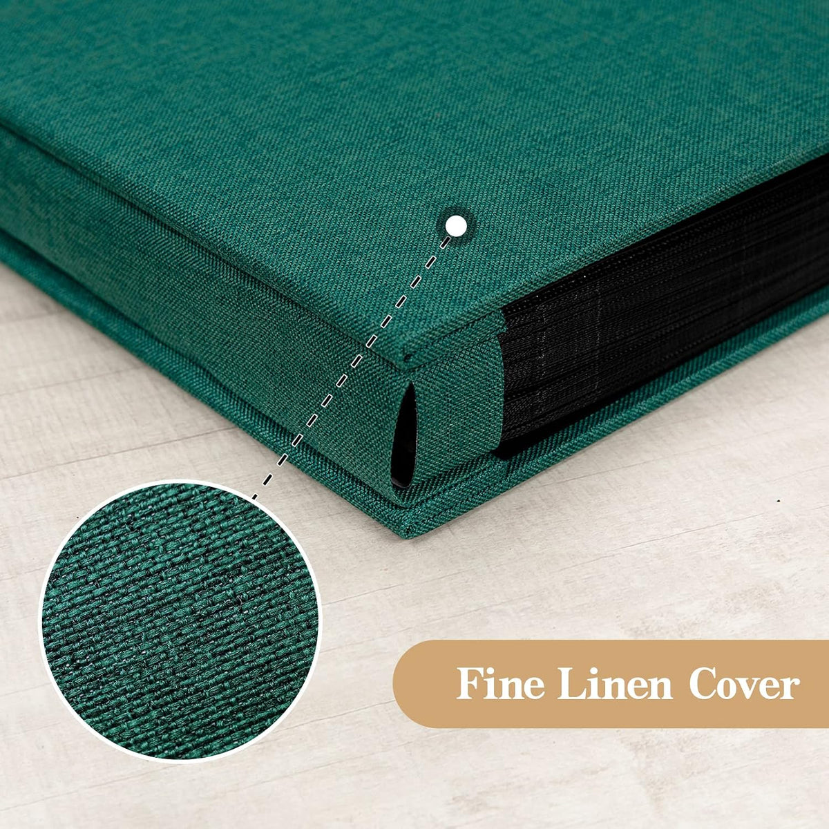 potricher Photo Album 4x6 Pictures, 1000 Pockets, Linen Cover, Dark Green