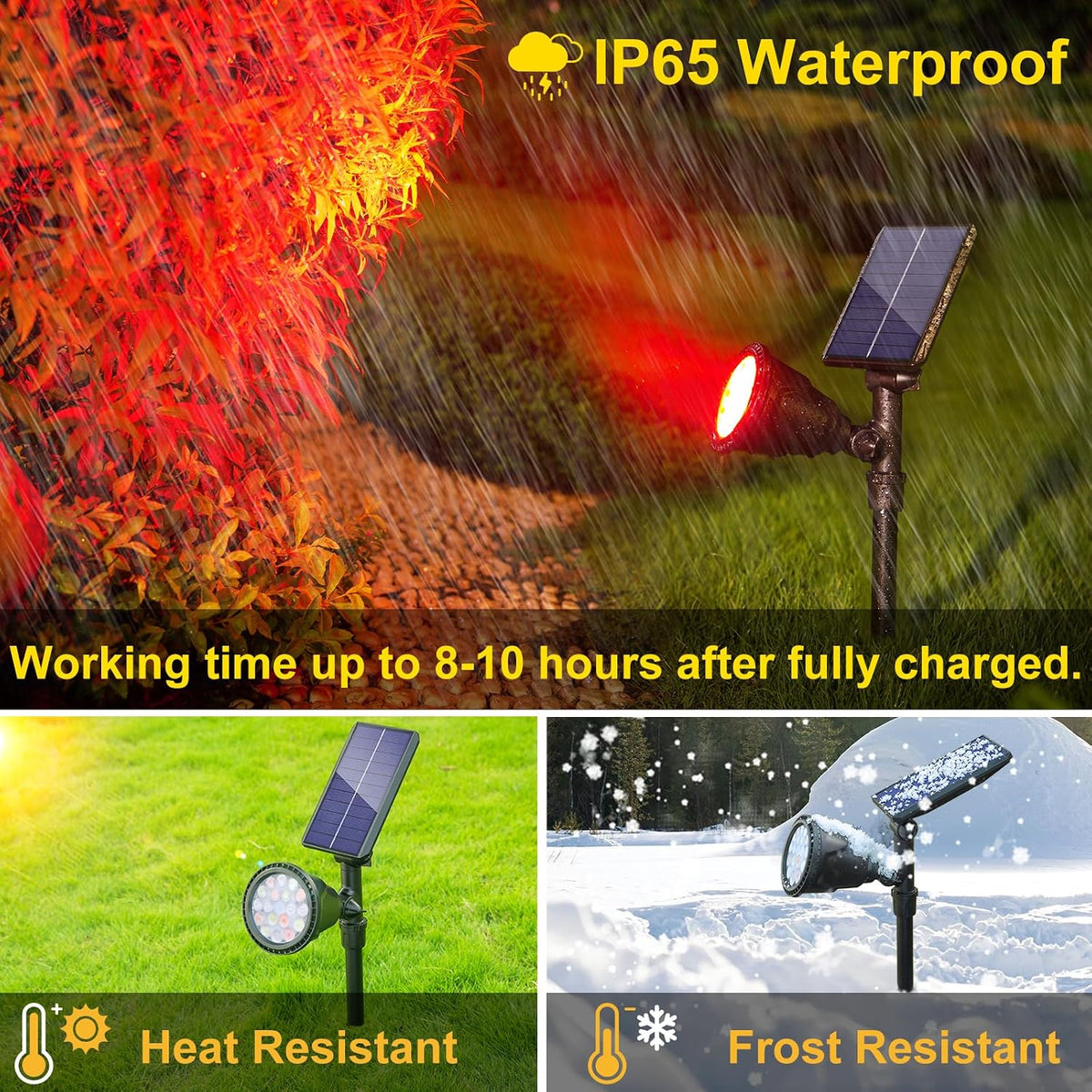 ROSHWEY Solar Spot Lights Outdoor, 7 Colors Halloween Christmas Outdoor Light...