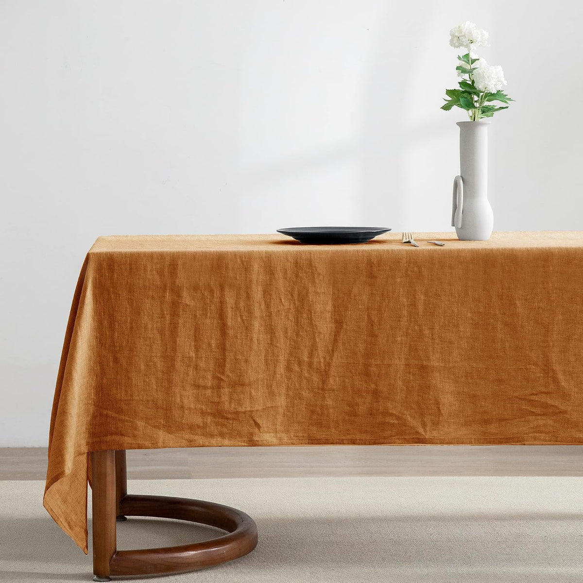 EVERLY 100% Pure Linen Rectangle Tablecloths 60x84Inches for Dining,Buffet Pa...
