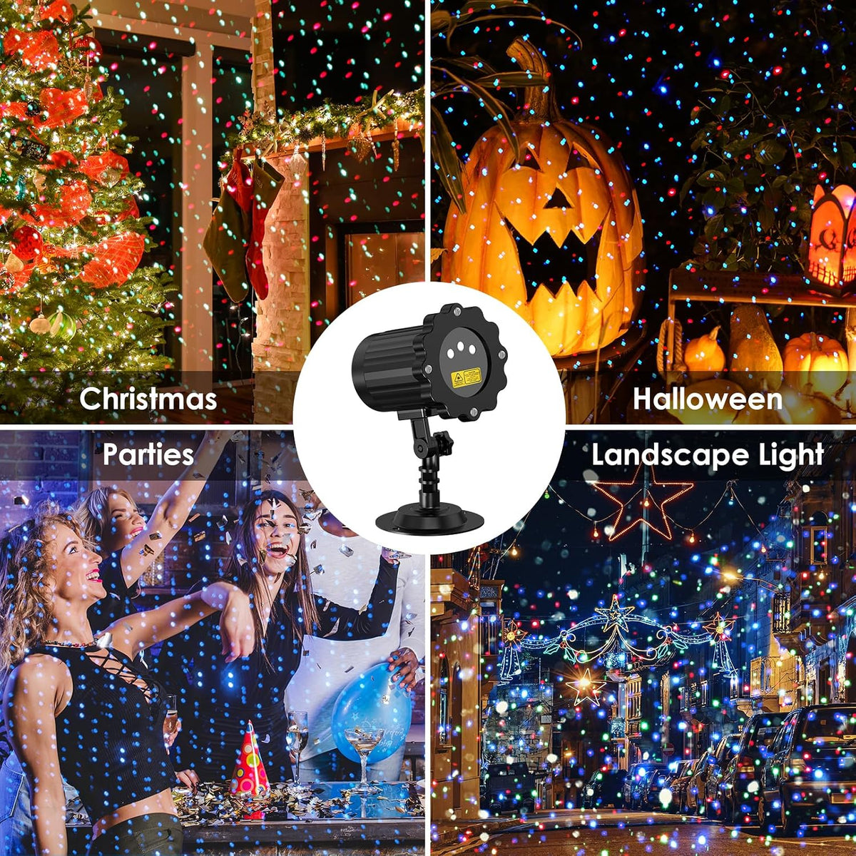 Laser Christmas Projector Lights Outdoor, 3 Colors RGB Christmas Laser Lights...
