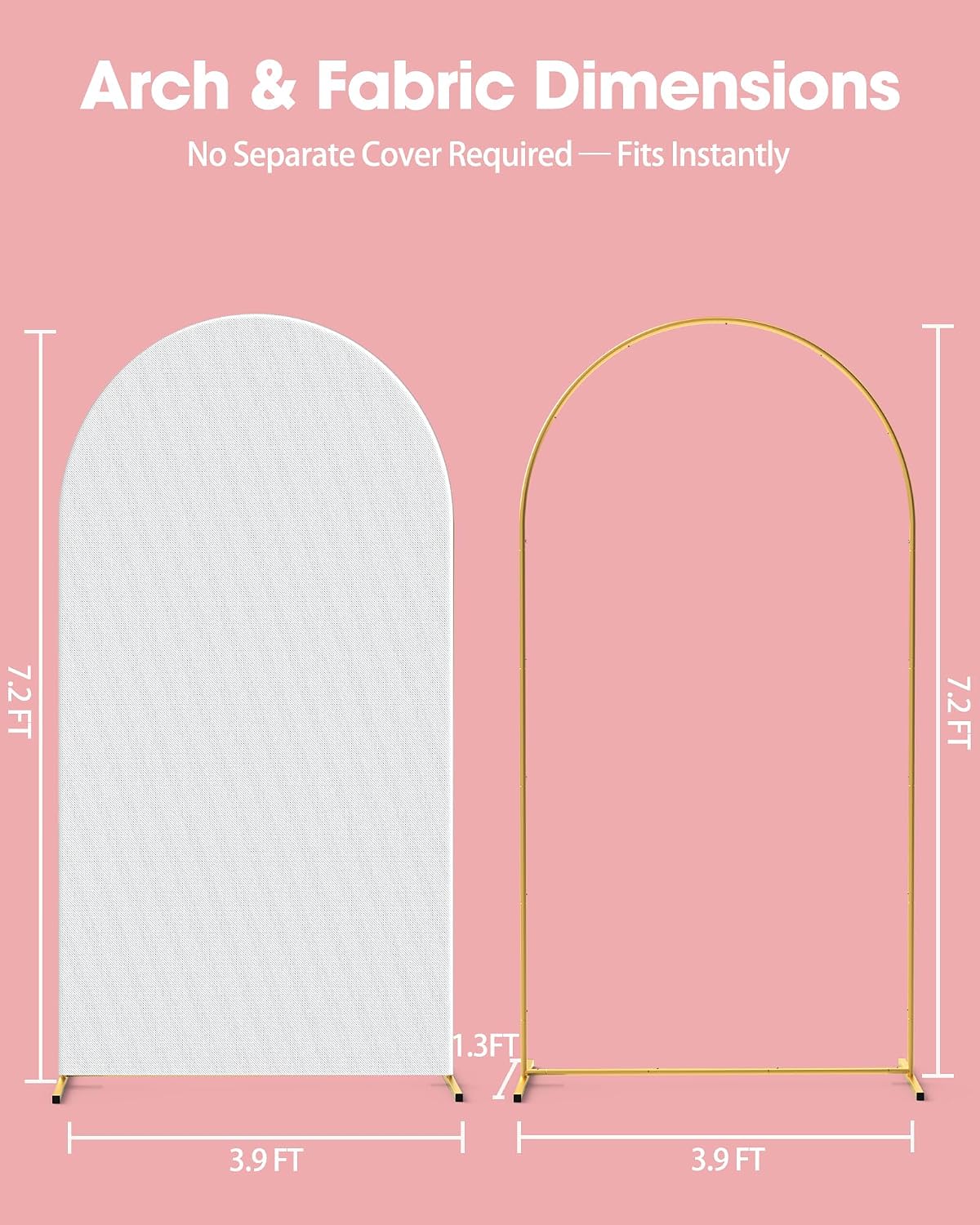 Pureegg Arch Backdrop Stand and Cover Set, Metal, 7.2 ft, White